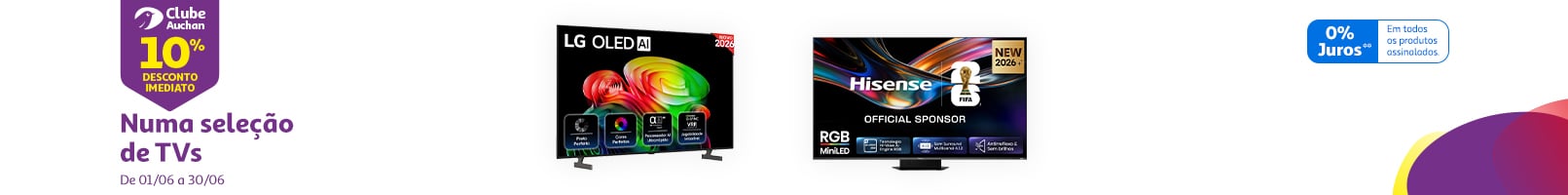 10% desconto imediato numa seleção de TVs || 01/06 a 30/06 | Auchan