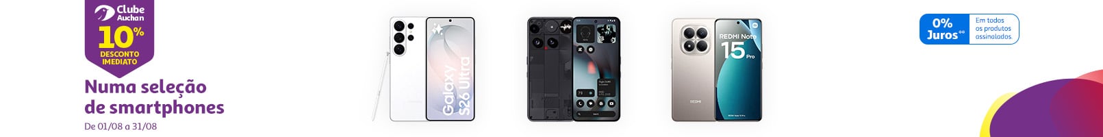 10% desconto imediato numa seleção de smartphones || 01/08 a 31/08 | Auchan