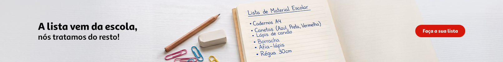 Campanha Lista Material Escolar || 01/09 a 23/09/2026 | Auchan