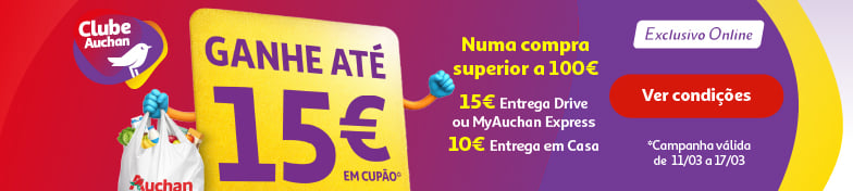 Ganhe até 15€ || 11/03 a 17/03 | Auchan