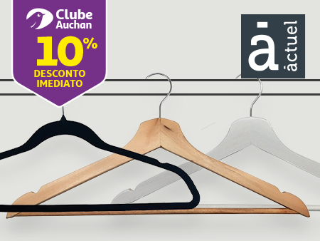 Na compra de 3 ou mais cabides da marca Actuel