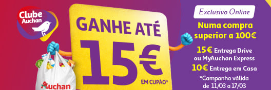 Ganhe até 15€ || 11/03 a 17/03 | Auchan