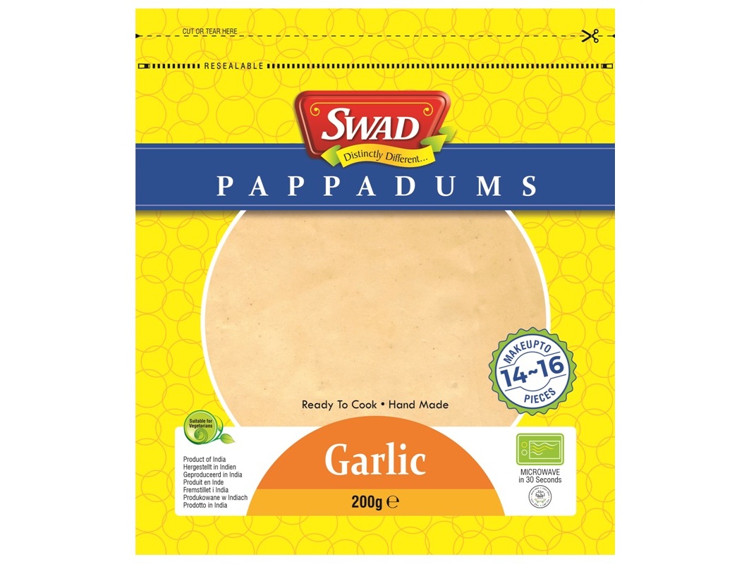 Snacks Swad Pappadum De Alho 200g Swad