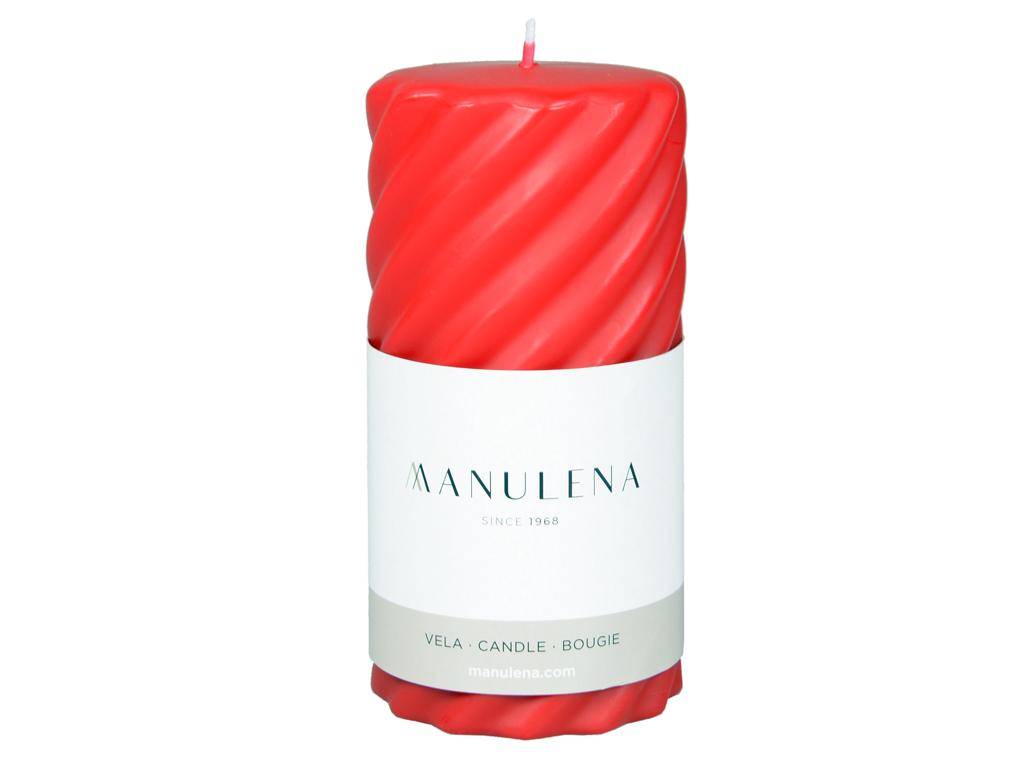 Vela Pilar Manulena Vermelho 76x15cm