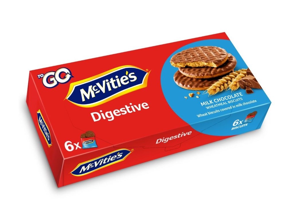 Bolachas Digestivas Mcvitie's To Go Chocolate De Leite 6x33g Mcvitie's