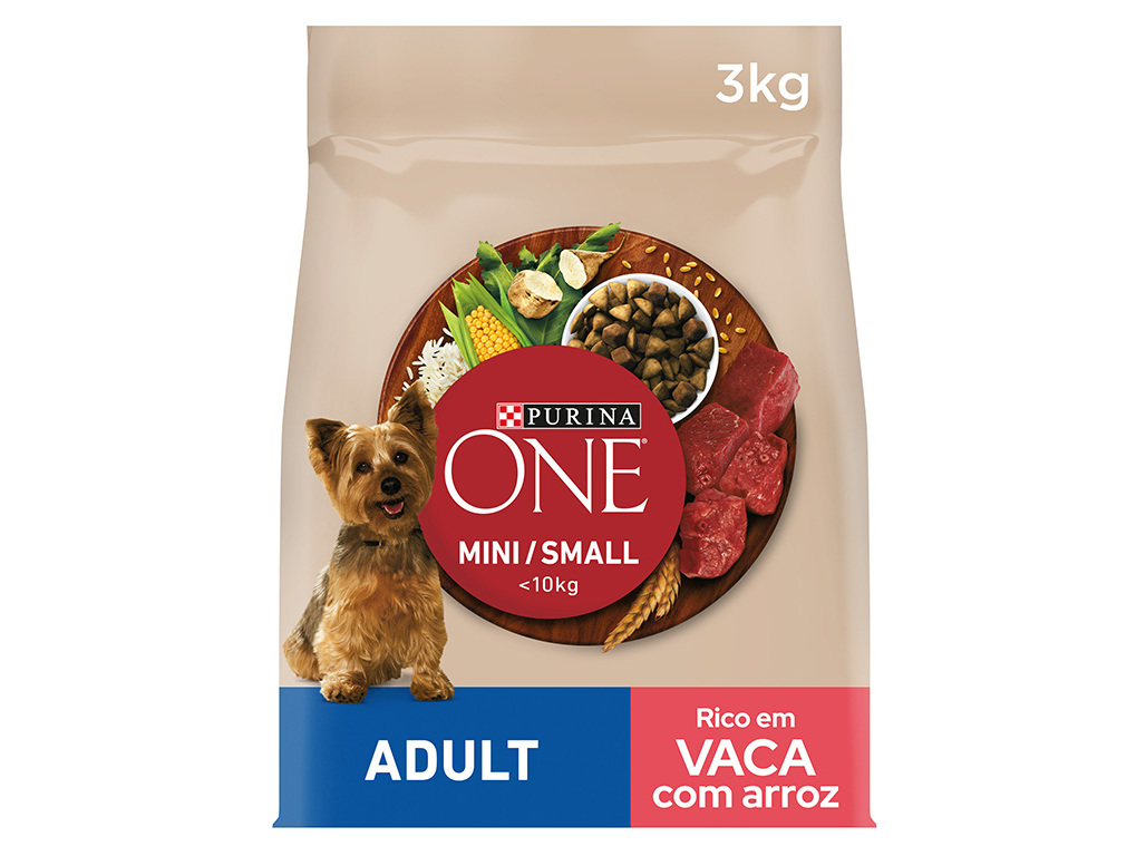 Ração para cão purina one mini adulto com vaca 3kg