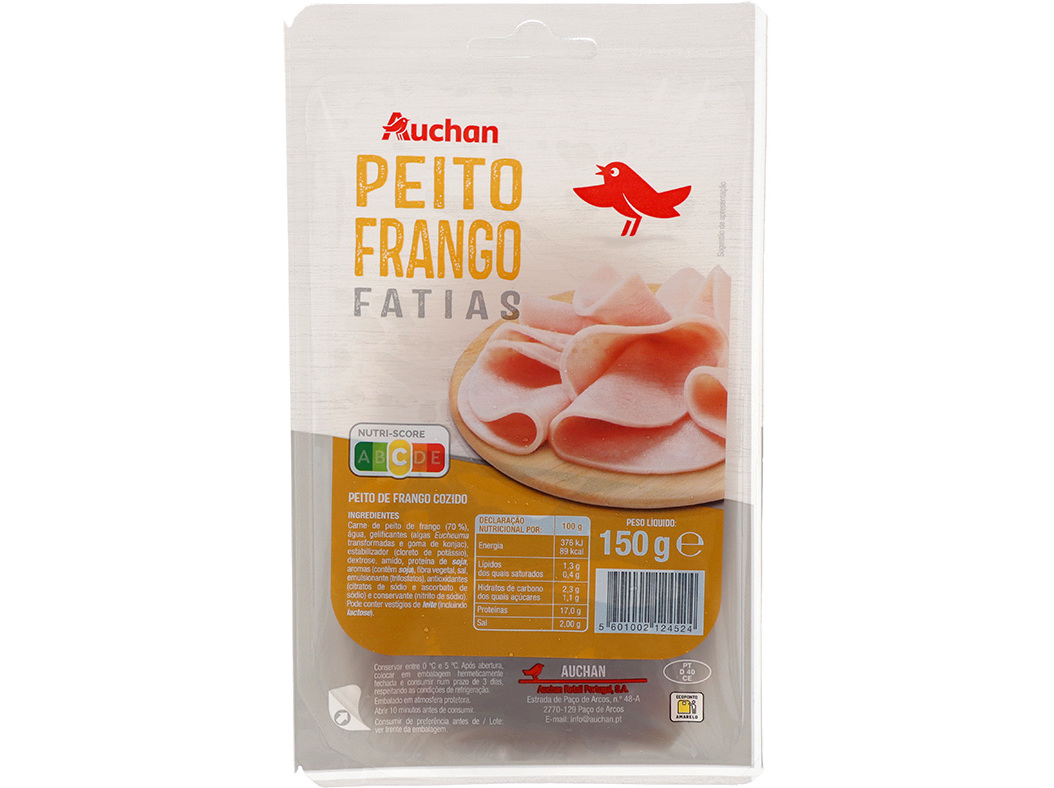 Fiambre De Peito Frango Auchan Fatias 150g Auchan