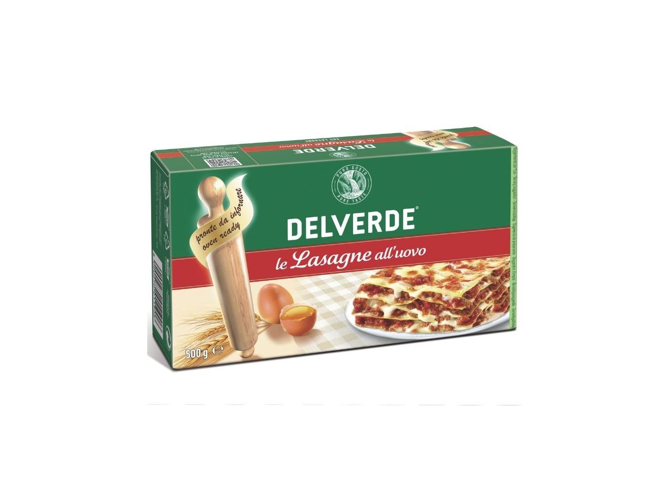 Massa lasanha com ovo delverde selection 500g