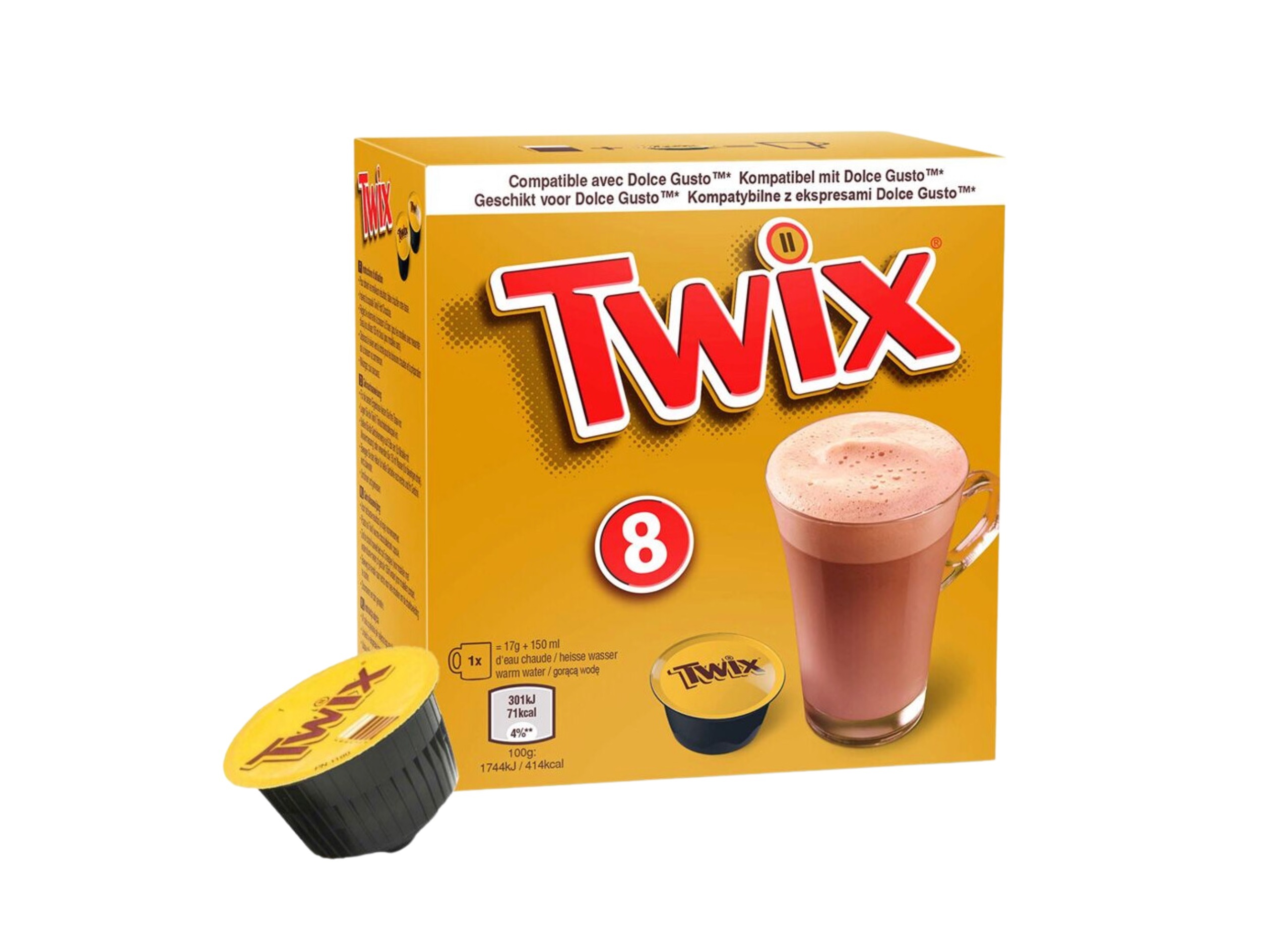 Cápsulas comp dg twix achocolatado 8 un