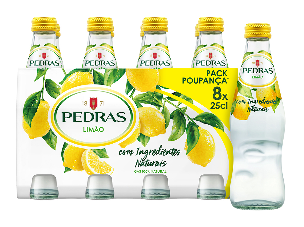 Bebida com gás pedras limão 8x0.25l