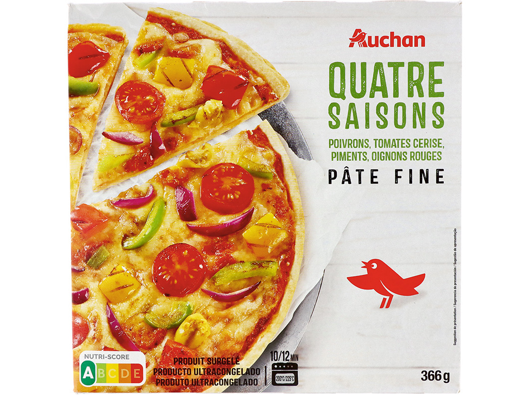 Pizza Auchan Massa Fina 4 Estações 366g Auchan