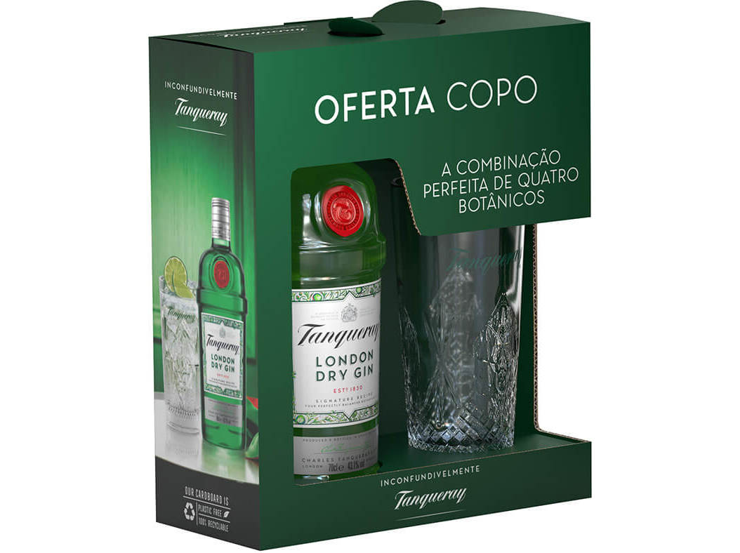 Gin Tanqueray London Dry 0.70l Com Oferta Copo