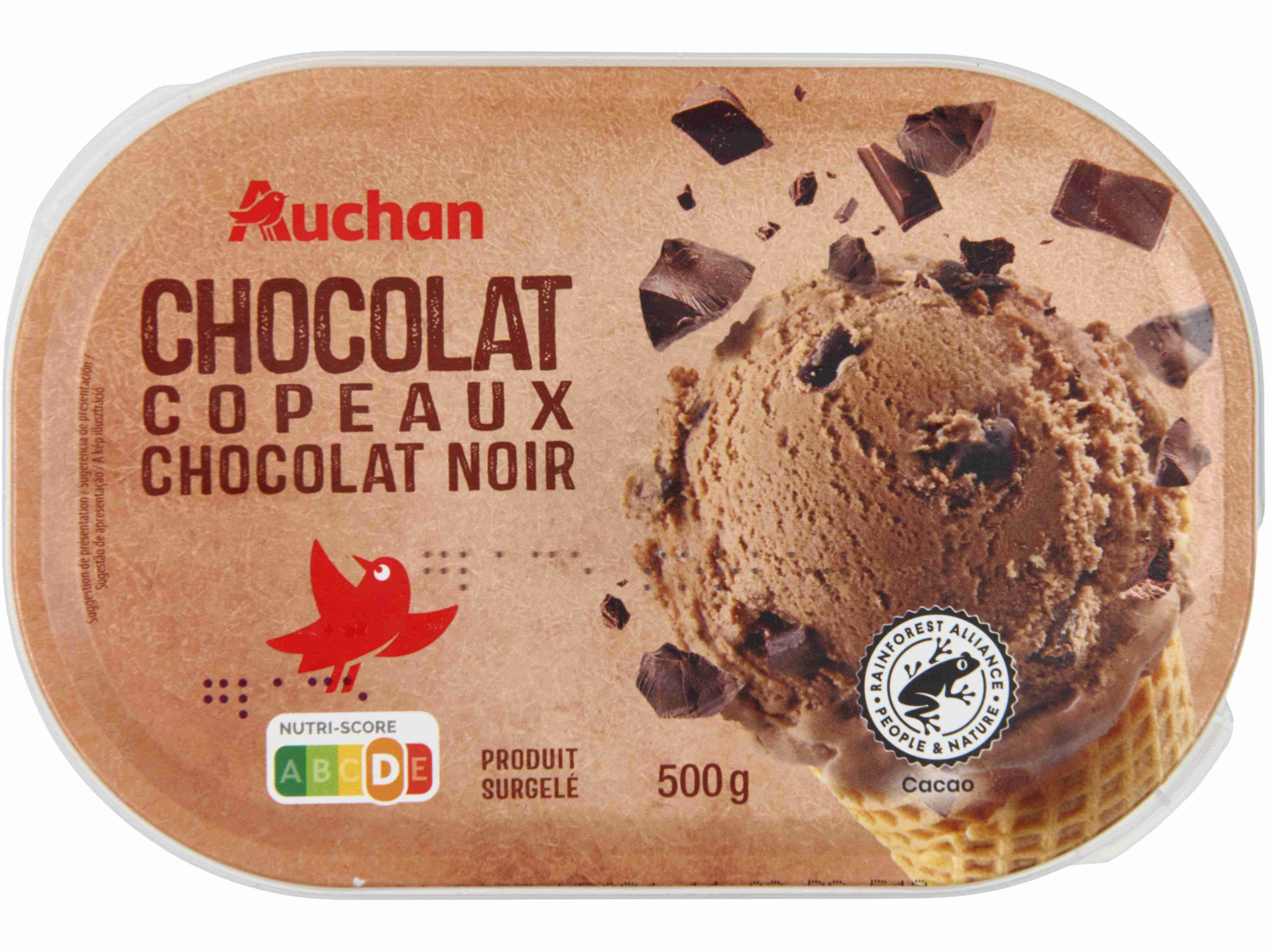Gelado Auchan Chocolate Preto Com Pedaços 1l Auchan