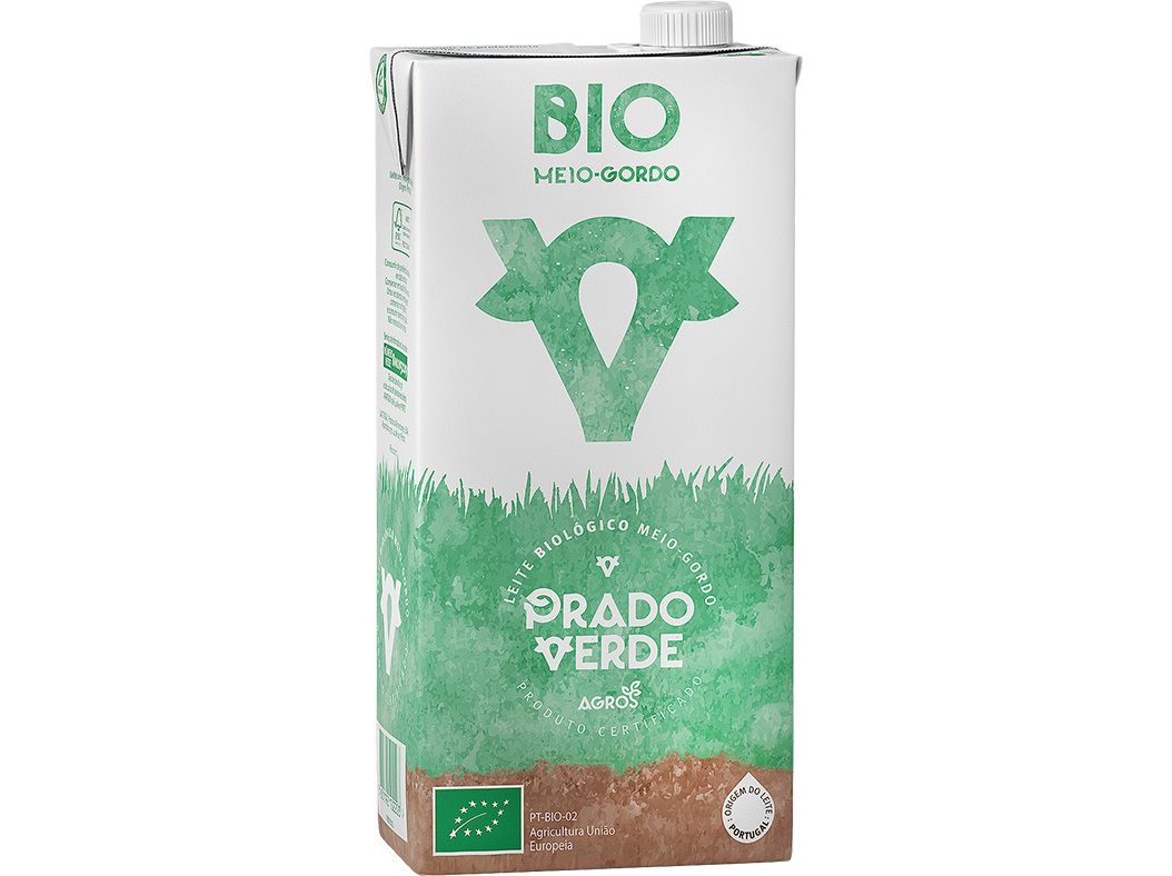 Leite Prado Verde Uht Biológico Meio Gordo 1l Prado Verde
