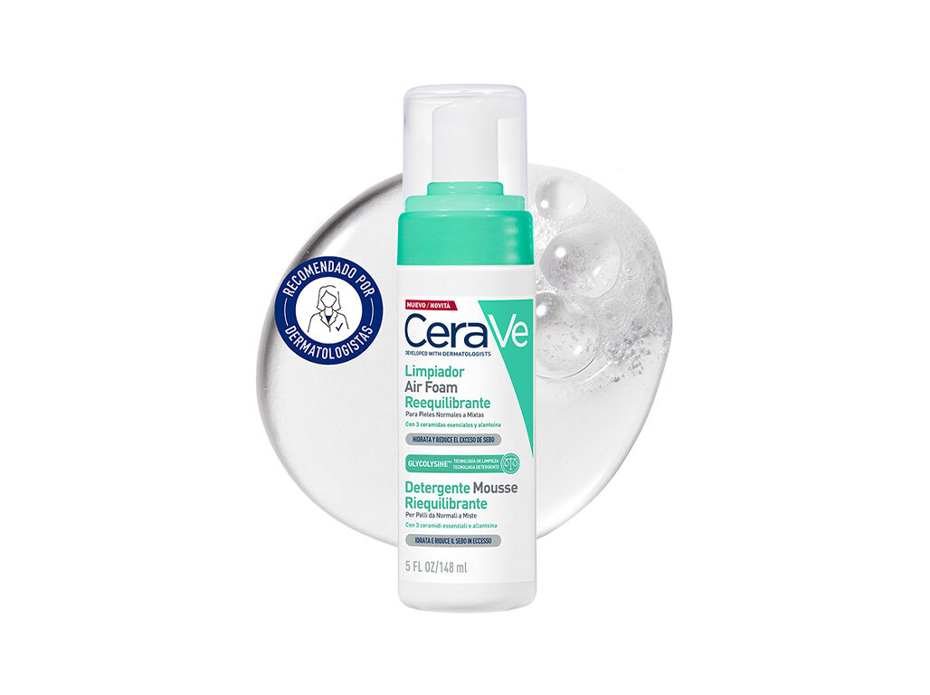 Mousse limpeza cerave air foam reequilibrante 150ml