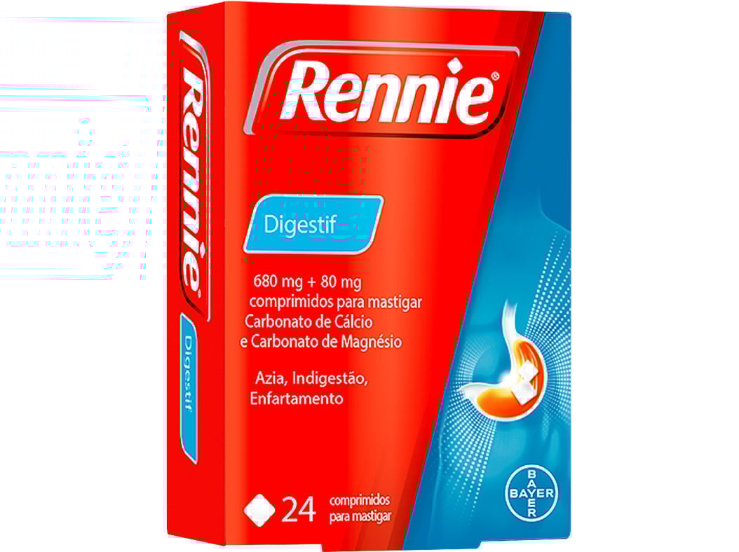 Comprimidos Rennie Mastigar 680mg+80mg 24un