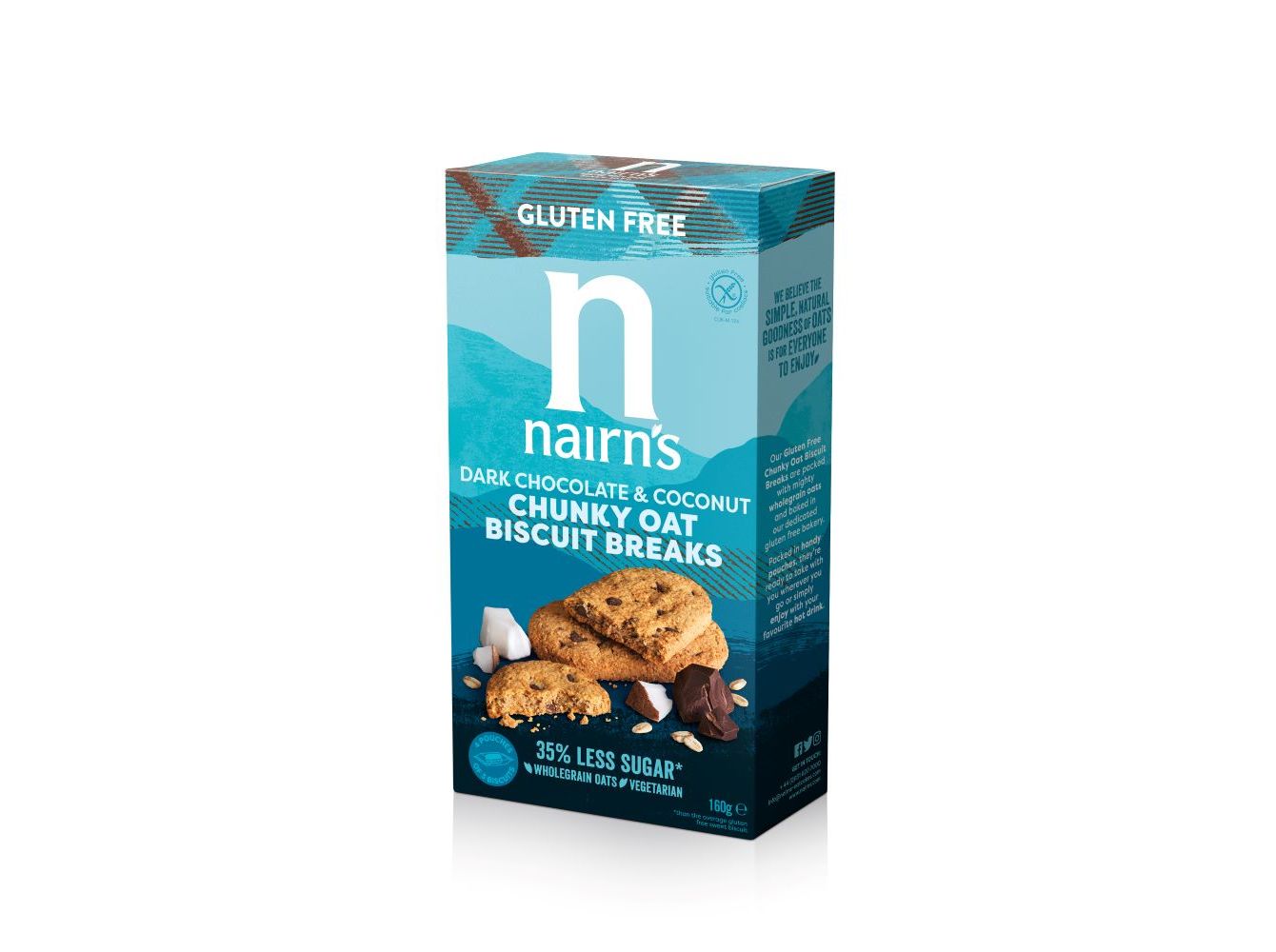 Bolachas Nairns Aveia Cho Coco S/glút 160 G Nairns