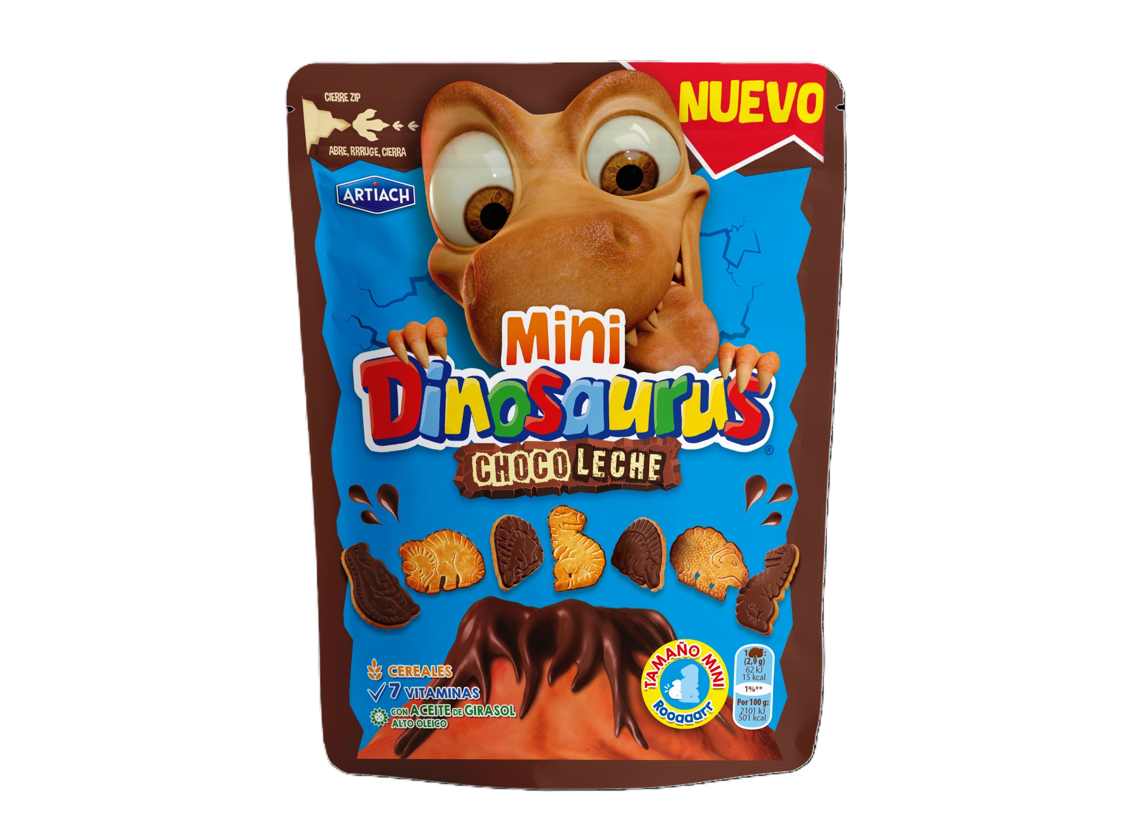 Bolachas Artiach Mini Dinos Chocolate De Leite 100g