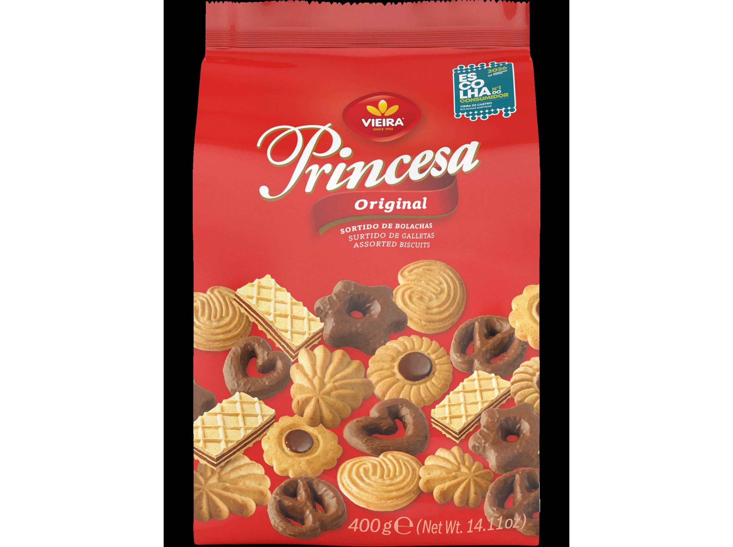 Bolacha sort vieira princesa 400 g