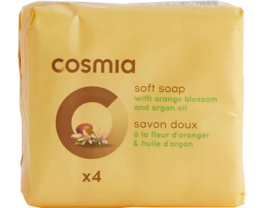 Sabonete cosmia laranjeira óleo argão 360g 4un