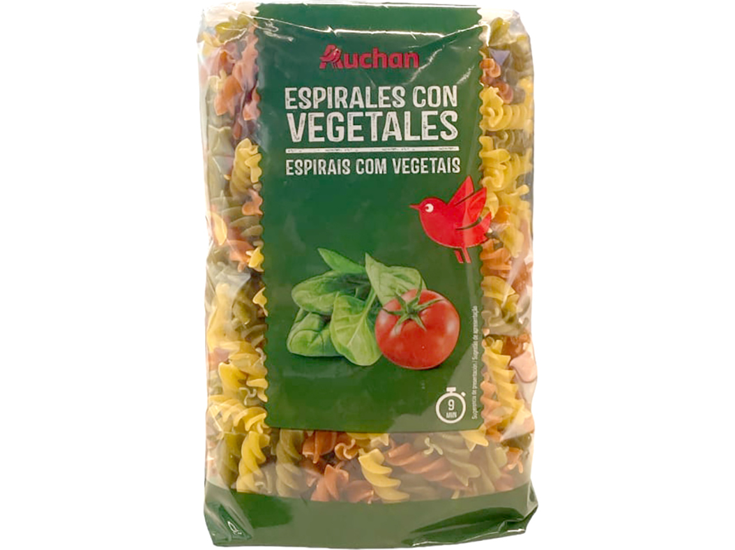 Massa Auchan Espirais Com Vegetais 500g Auchan