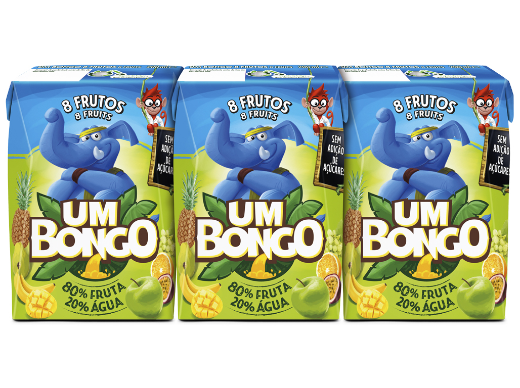 Néctar um bongo 8 frutos 3x0.20l