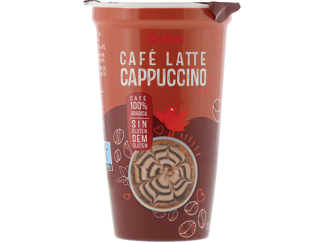Café Latte Cappuccino Auchan 100% Arábica Sem Glúten 250ml Auchan