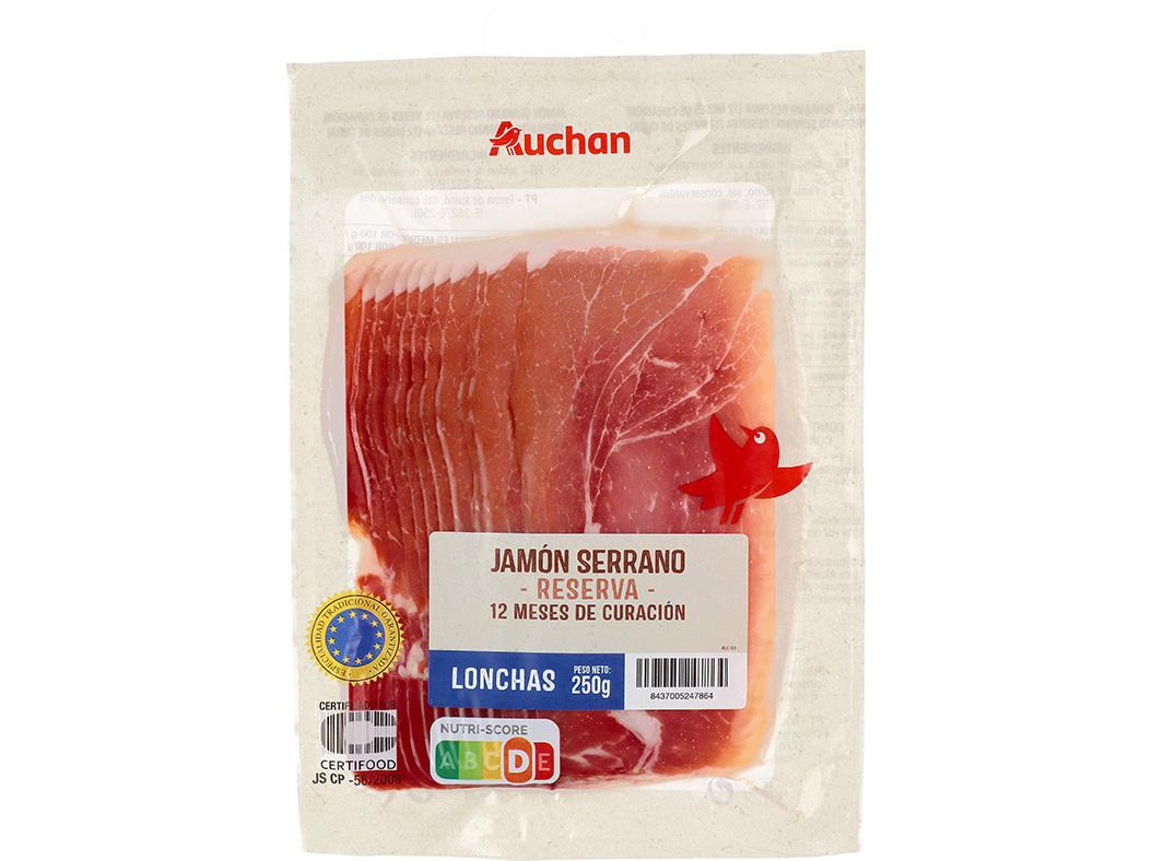 Presunto Serrano Auchan Reserva Cura 12 Meses 250 G Auchan
