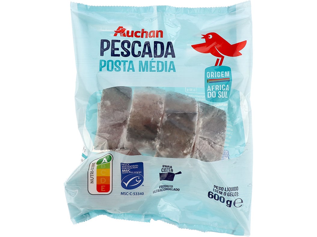 Postas de pescada auchan msc nº3 para cozer áfrica do sul 600g
