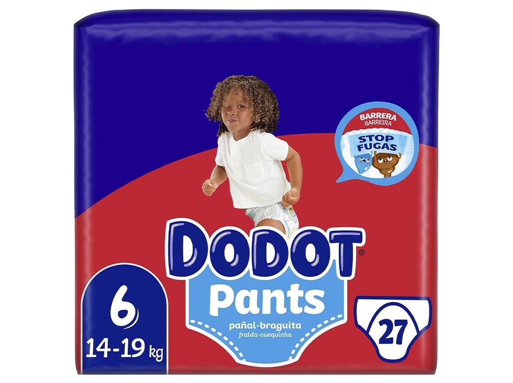 Fraldas cueca pants dodot t6 14-19kg 27 un