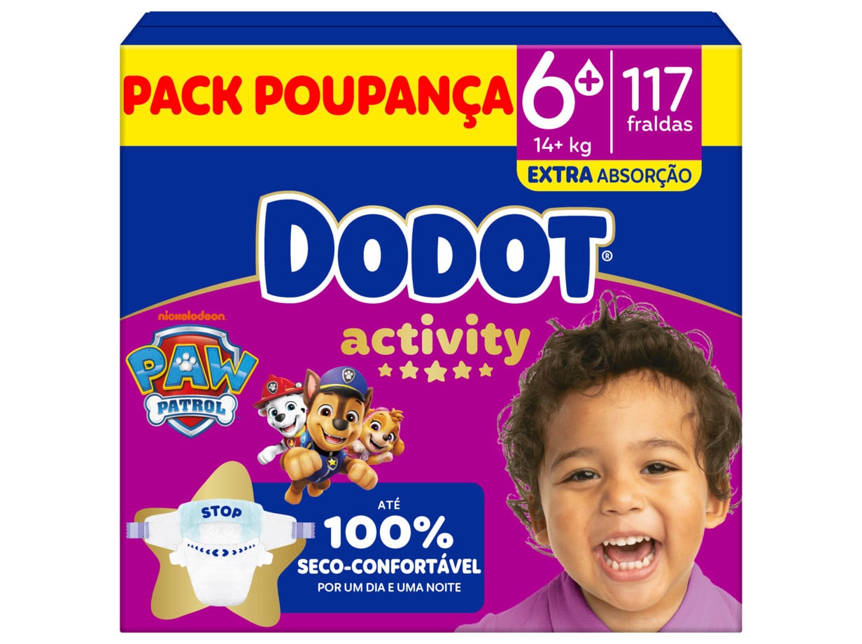 Fraldas dodot activity extra box t6 117un