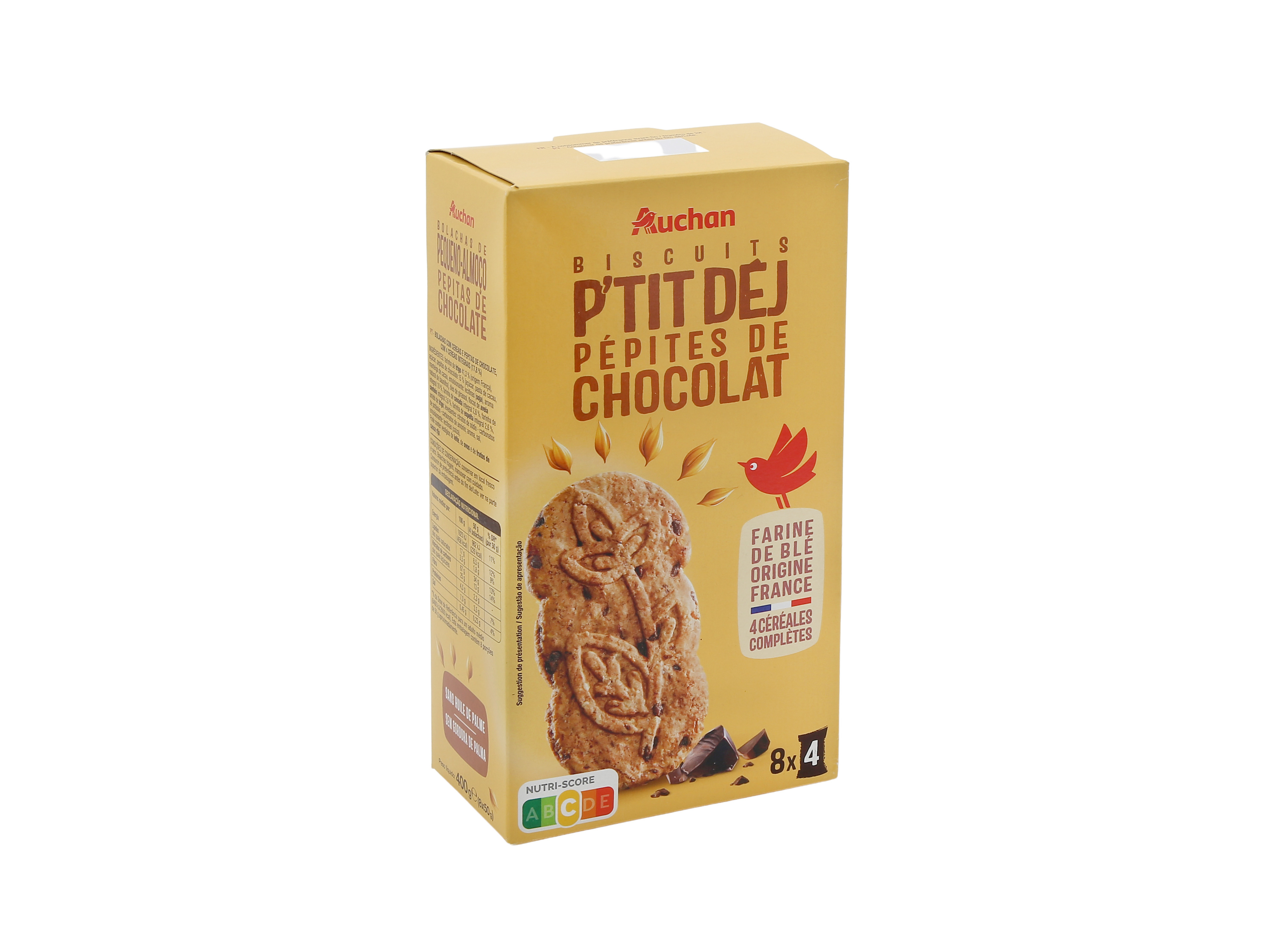 Bolacha Pequeno Almoço Auchan Com Pepitas Chocolate 400g Auchan