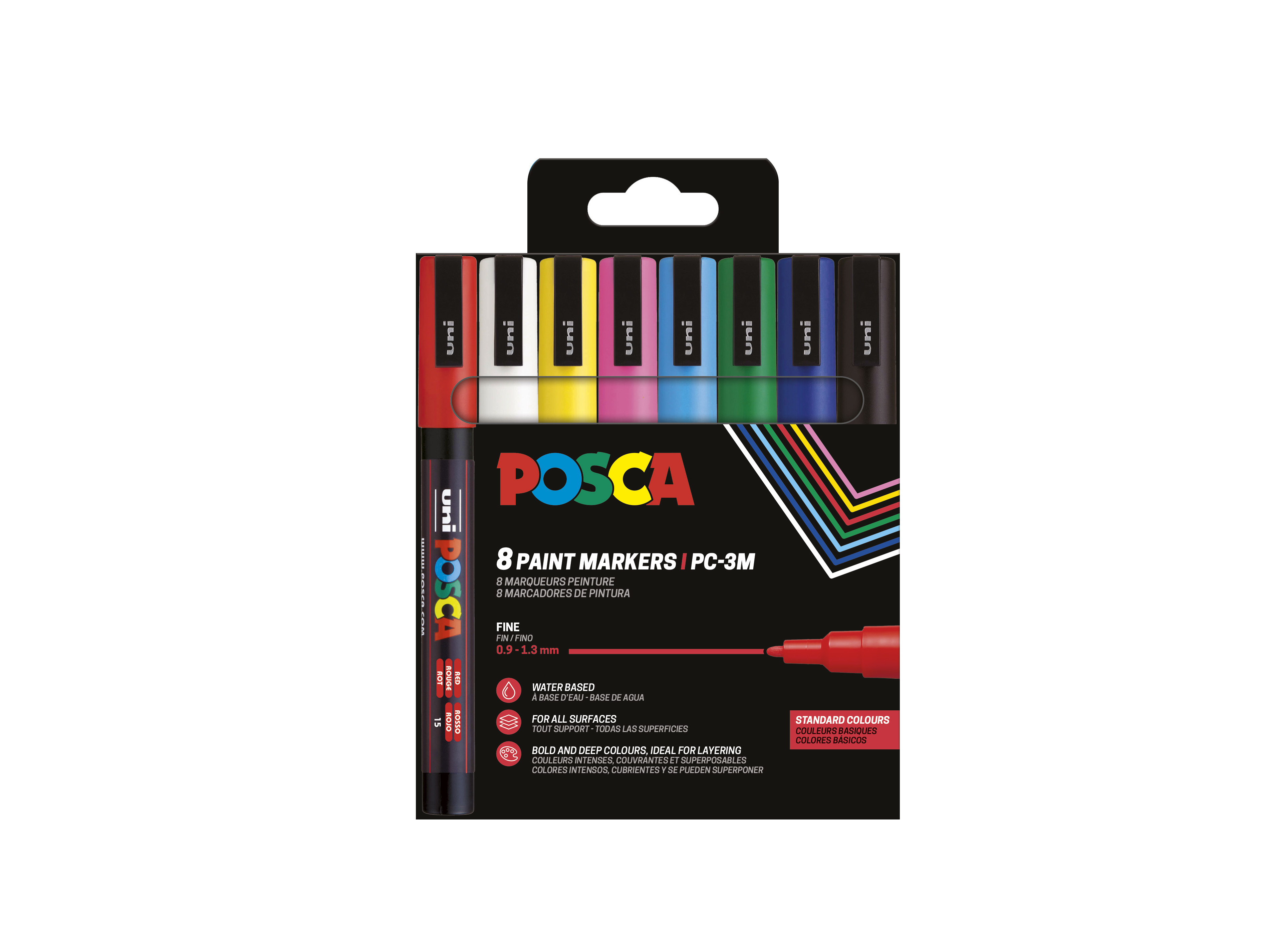 Marcadores posca pc-3m basic color 8 unidades
