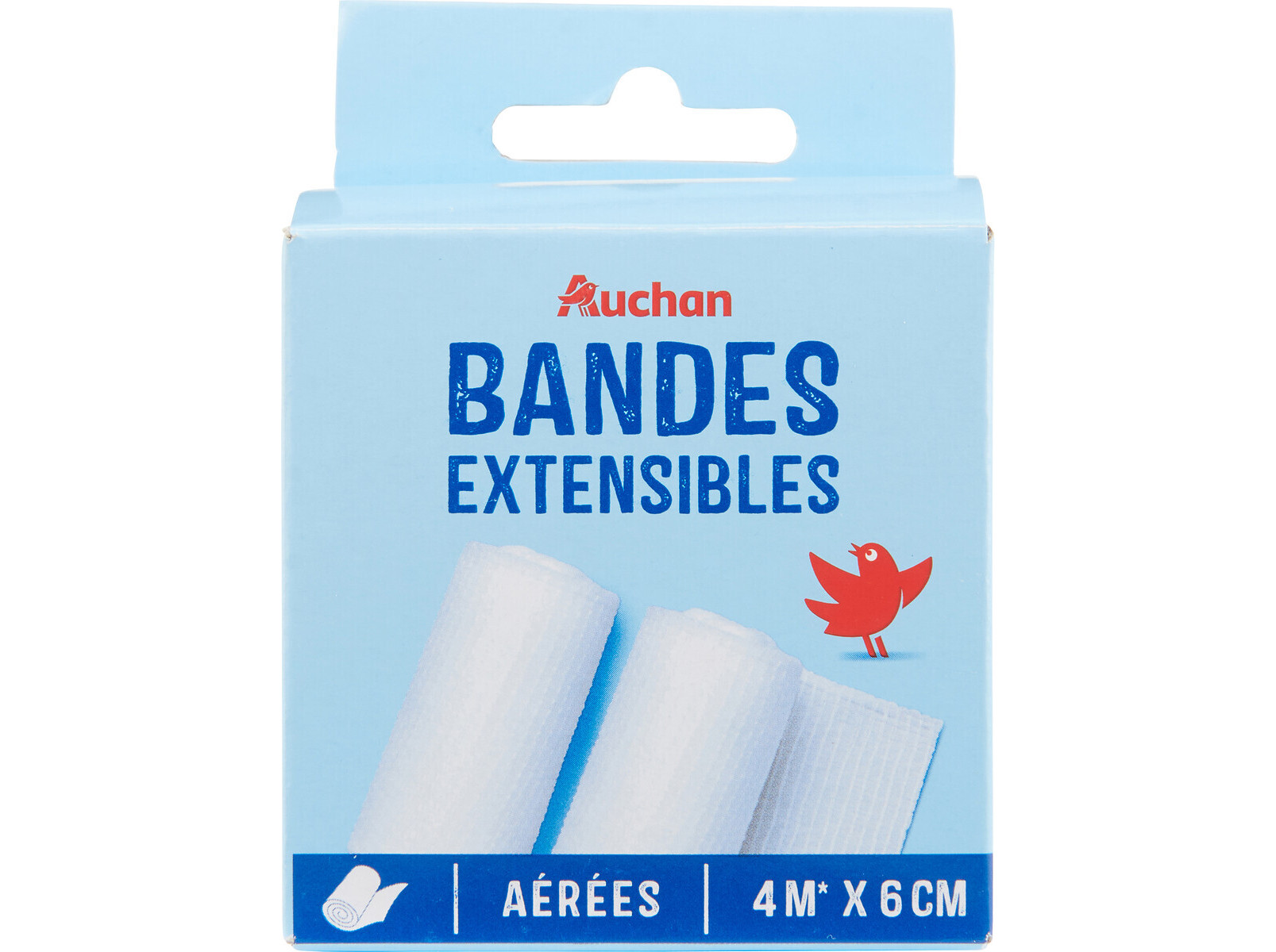 Banda elástica auchan respirável 4mt 2un