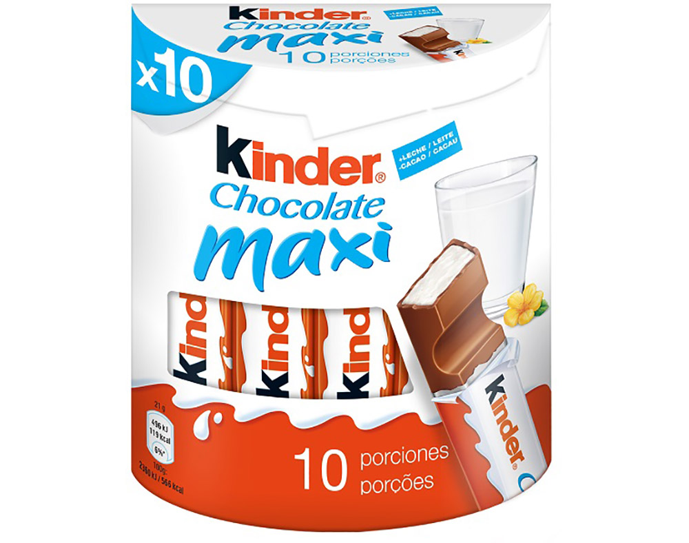 Bombons kinder cioccolato maxi t10 210 g
