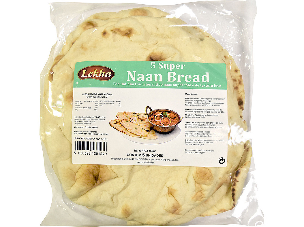 Pão Lekha Indiano Super Naan 450g Lekha