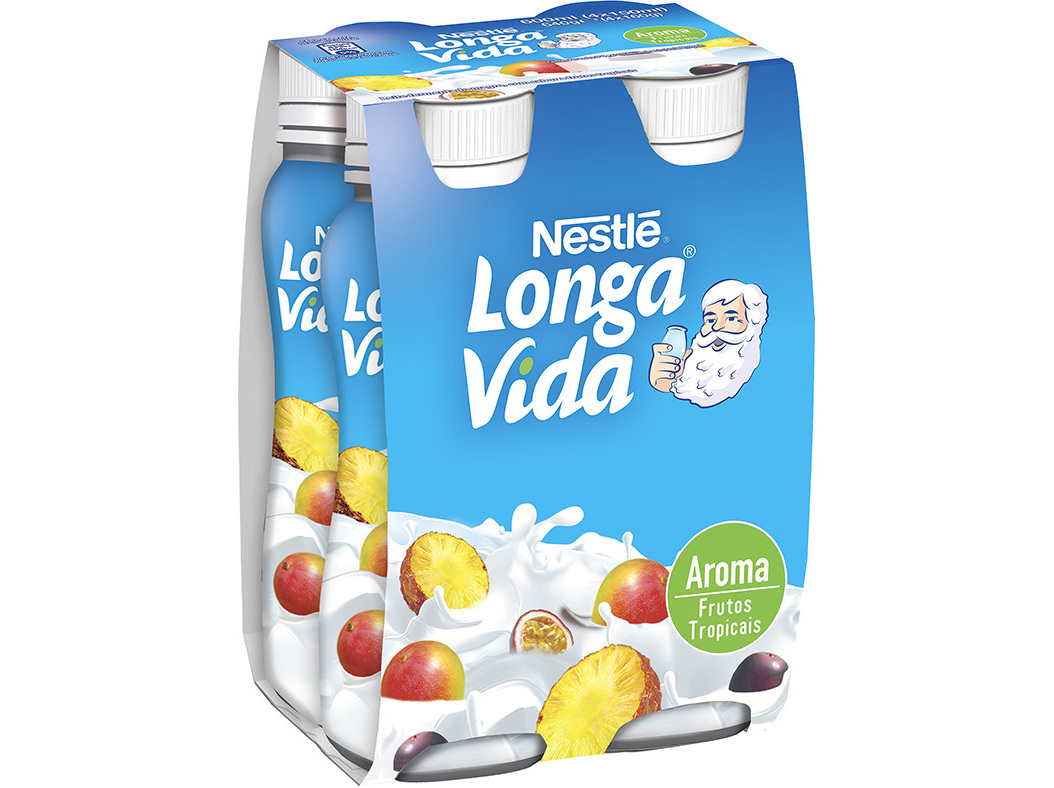 Iogurte longa vida líquido frutos tropicais 4x160g