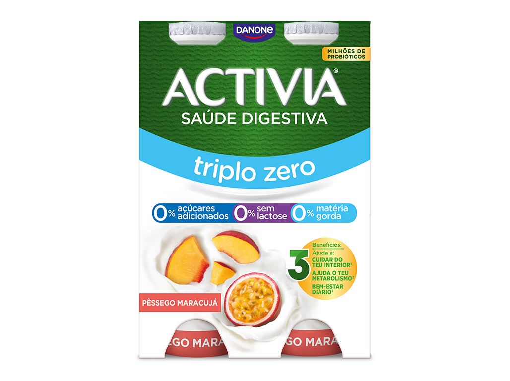 Bifidus Danone Activia Líquido Pêssego E Maracujá 0% 4x155g