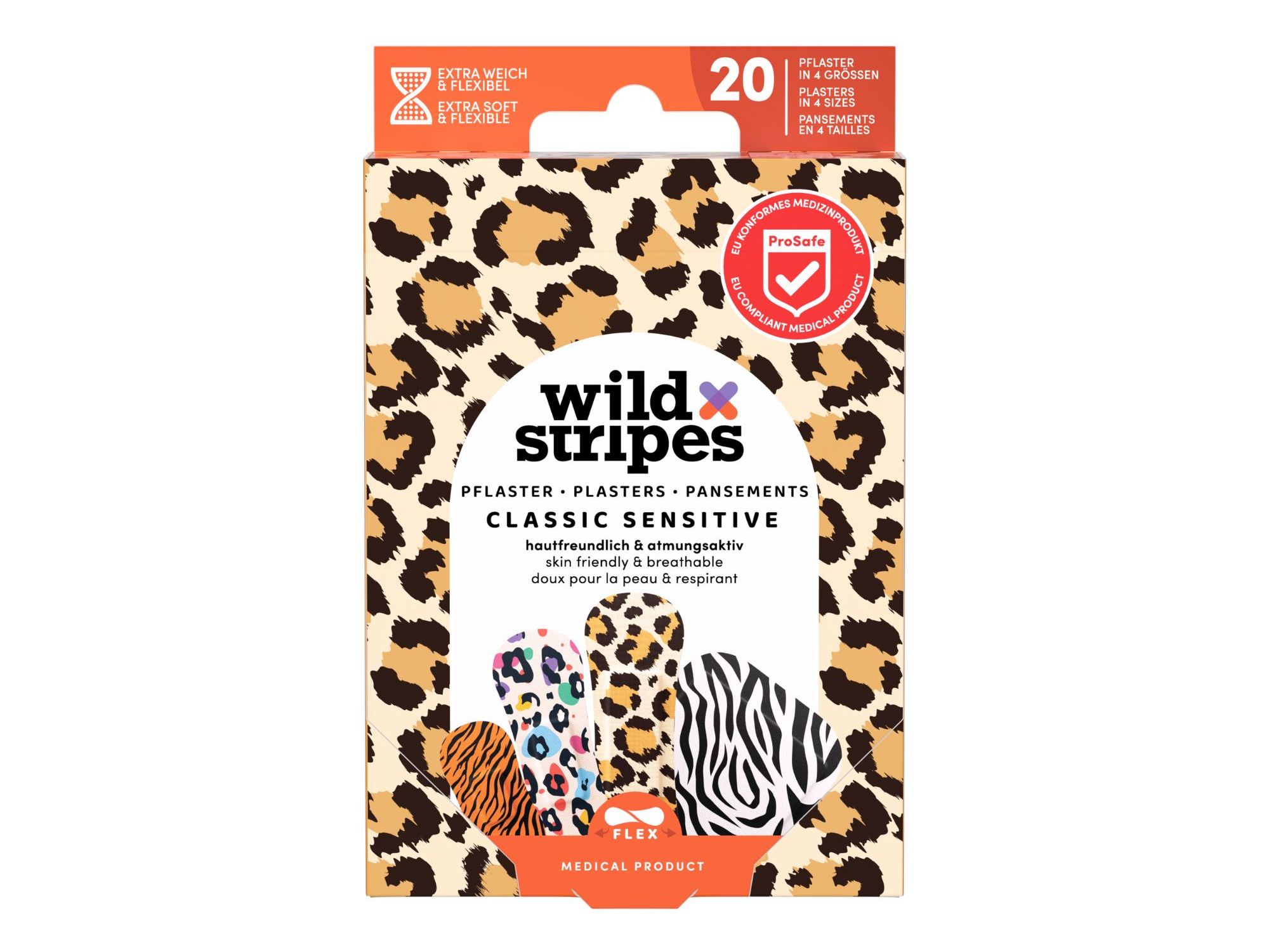 Pensos Rápidos Wild Stripes Classic Sensitive Animal 20un