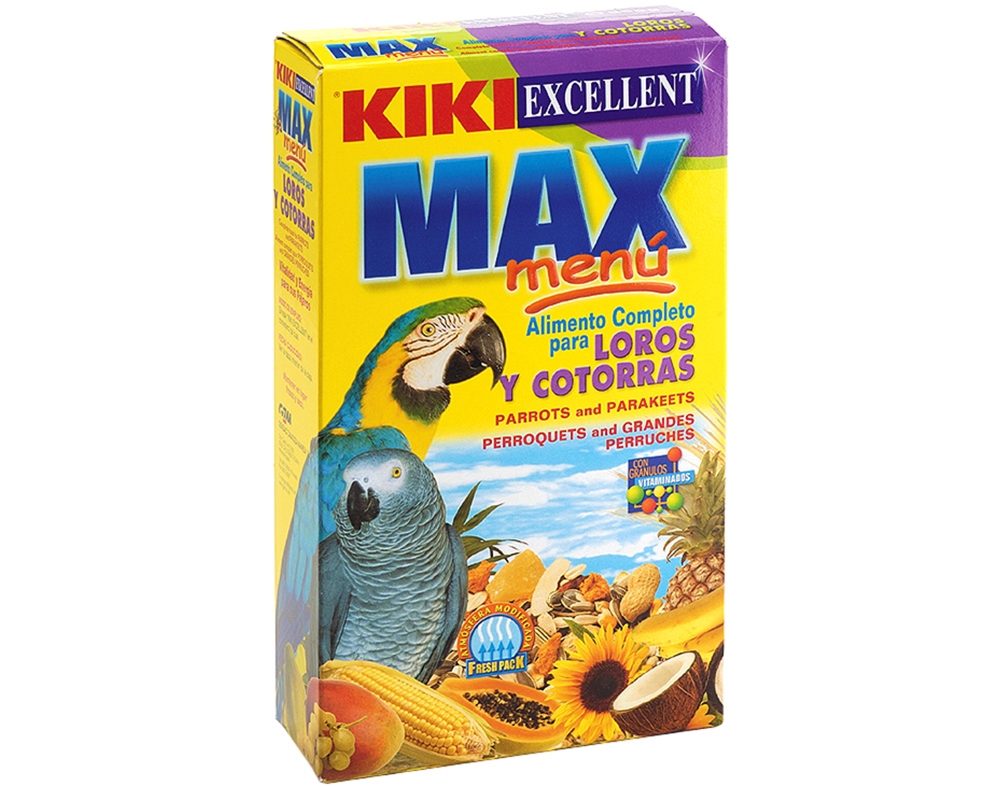 Alimento para papagaio e caturra kiki max menu 400g