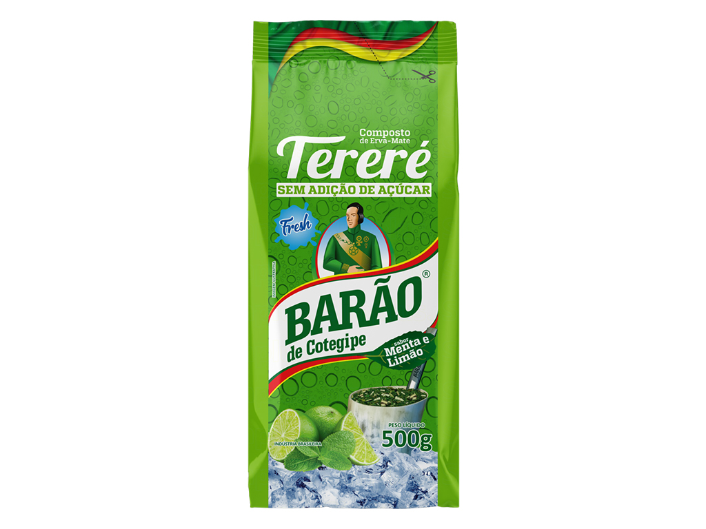 Erva Mate Barão Sabor Menta E Limão 500g Barão