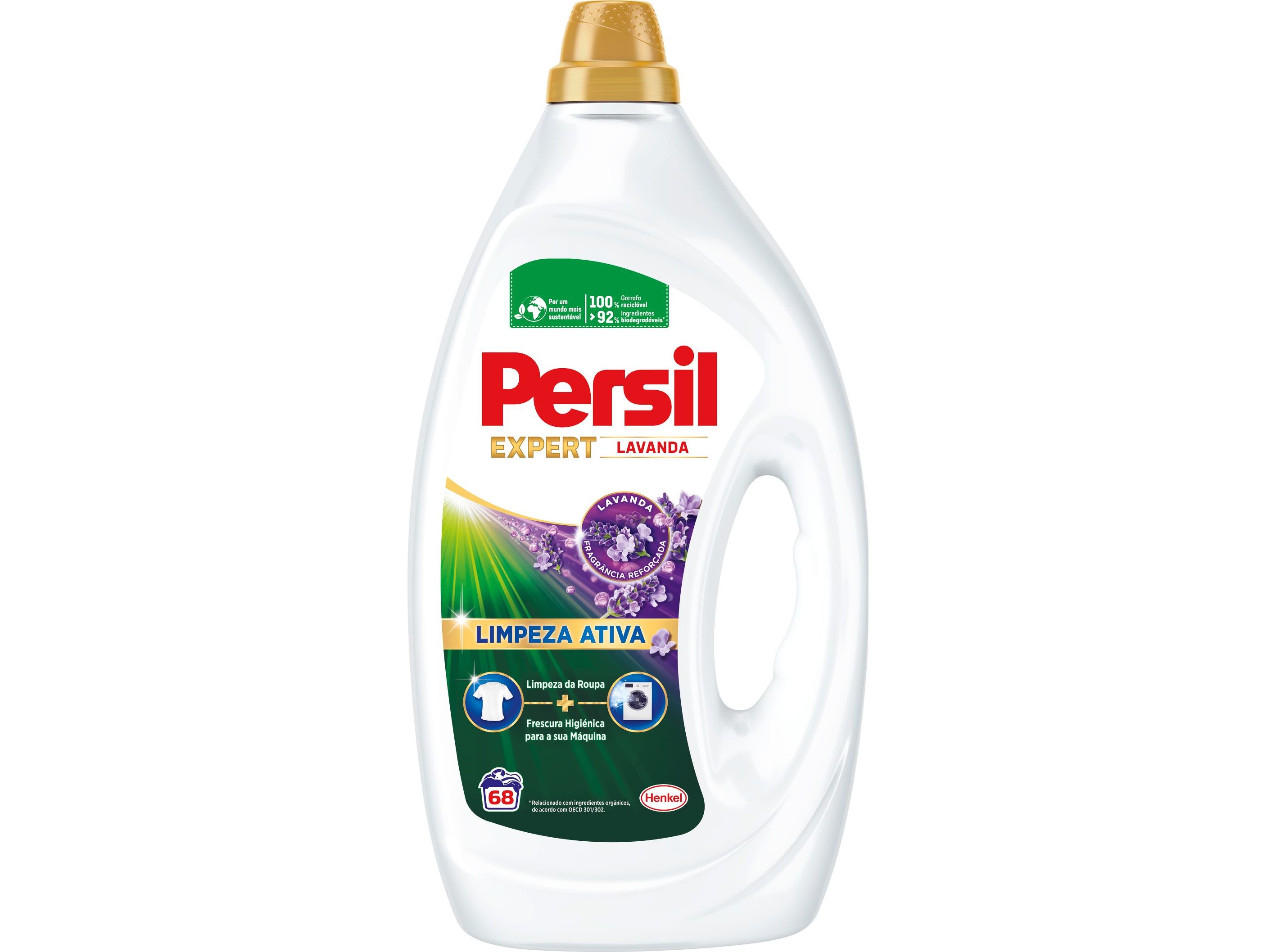 Detergente roupa máquina líquido persil expert lavanda gel 68d