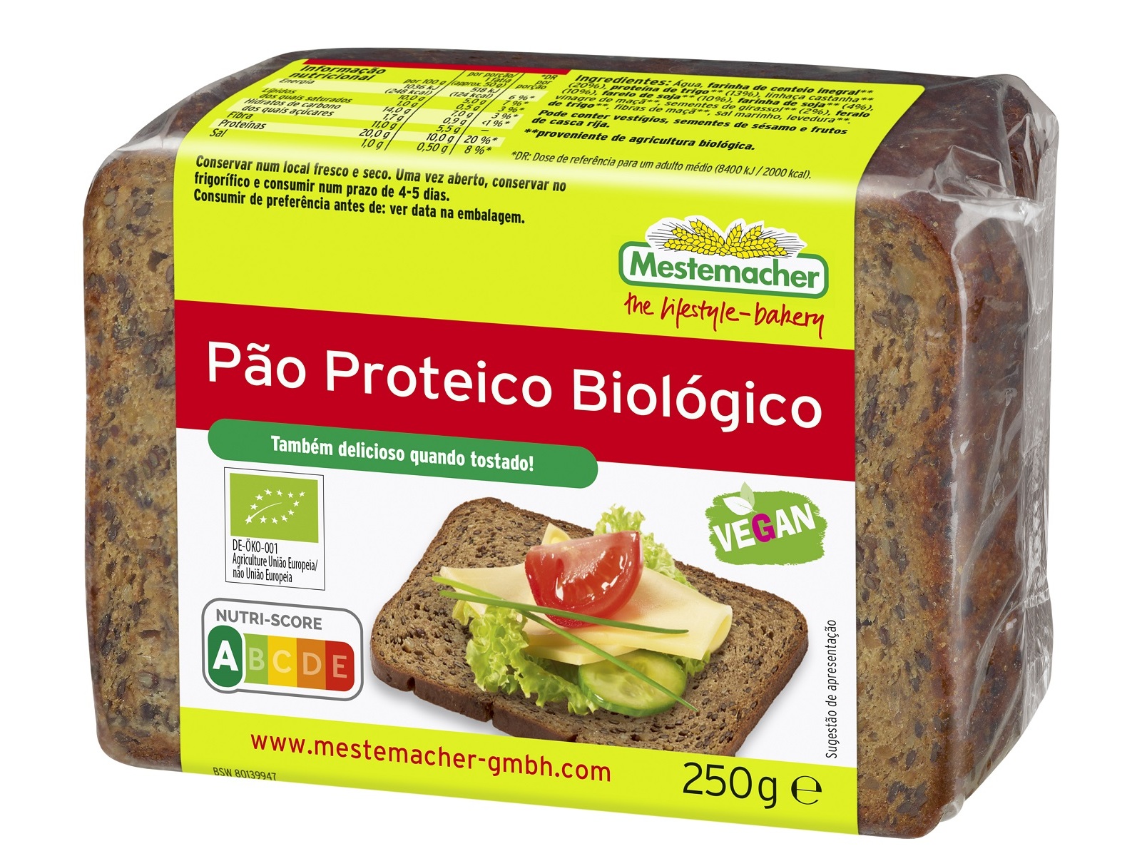 Pão proteico mestemacher biológico 250g