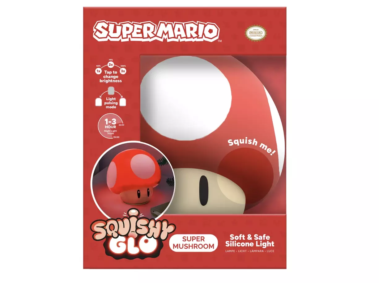 Luz led neon super mario squishyglo cogumelo