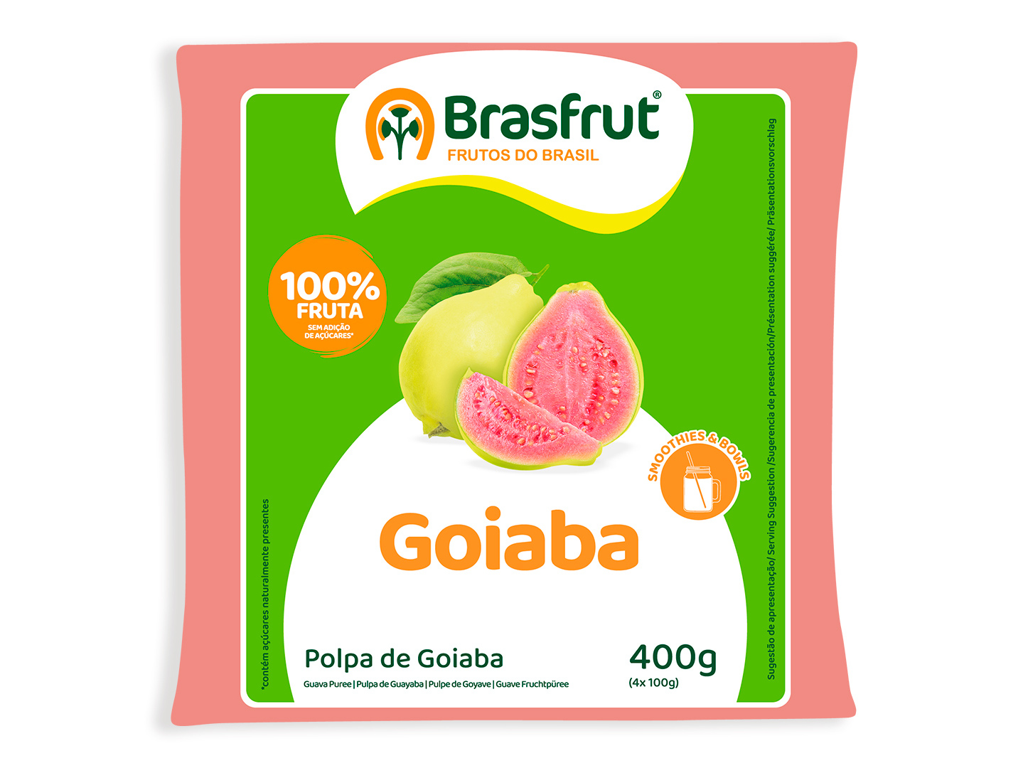 Polpa Brasfrut De Fruta Goiaba 4x100g Brasfrut