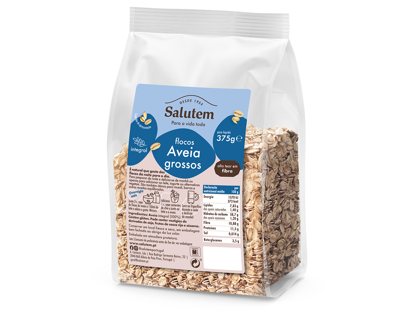 Flocos Salutem Aveia Grossos Integrais 375g Salutem