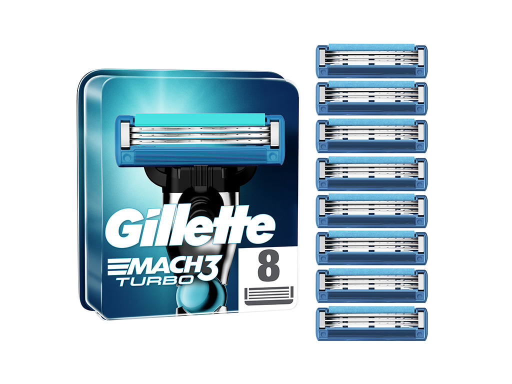 Recarga de lâminas mach3 turbo gillette 8 un