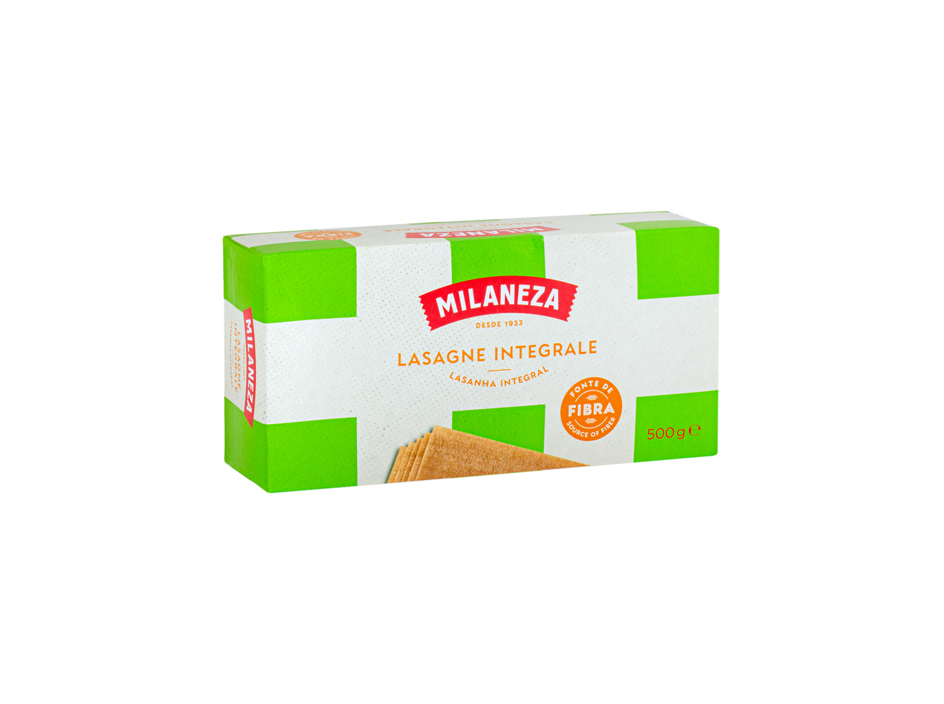 Massa Milaneza Lasanha Integral 500g Milaneza