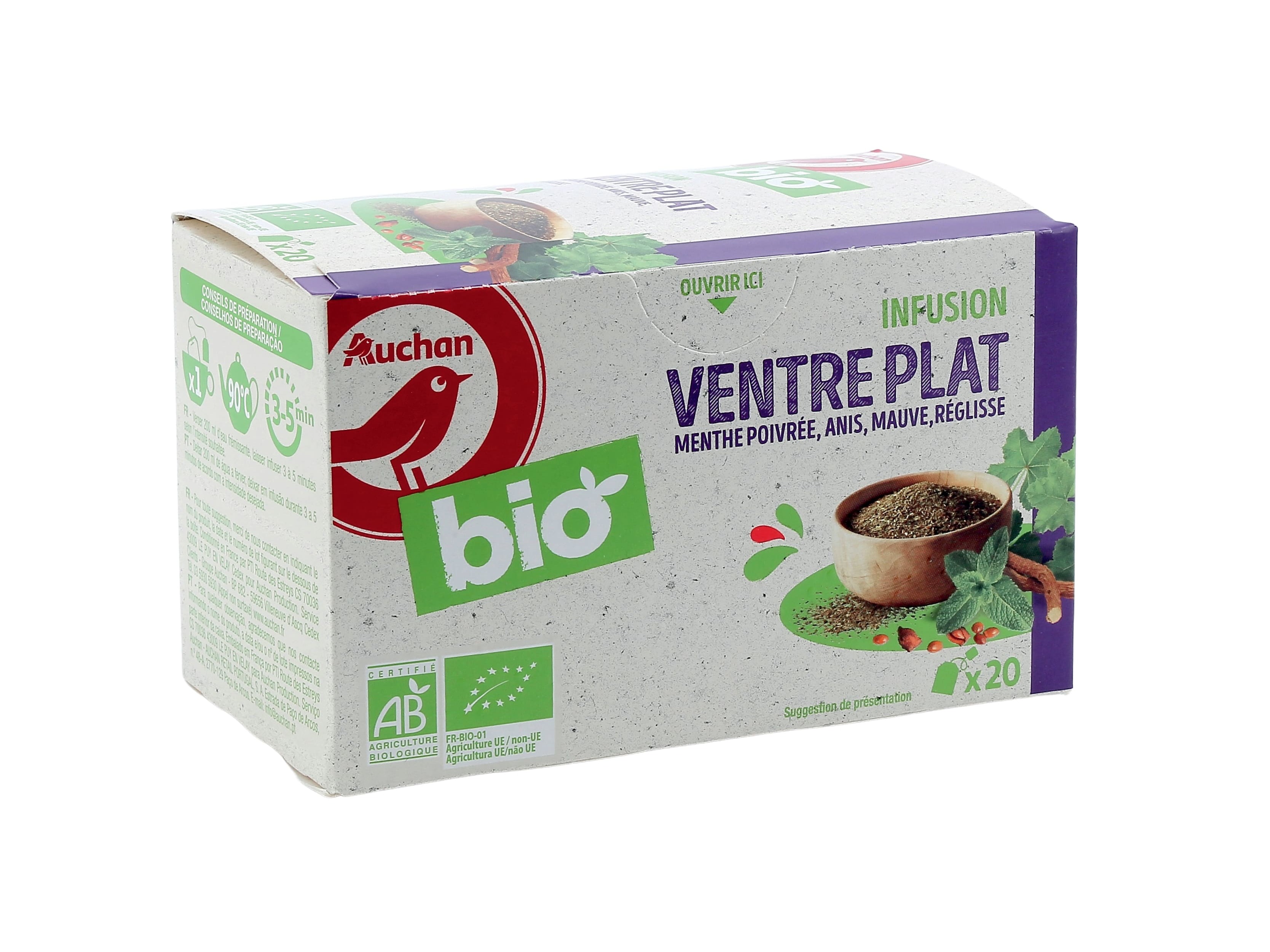 Infusão auchan bio barriga lisa 20 saquetas