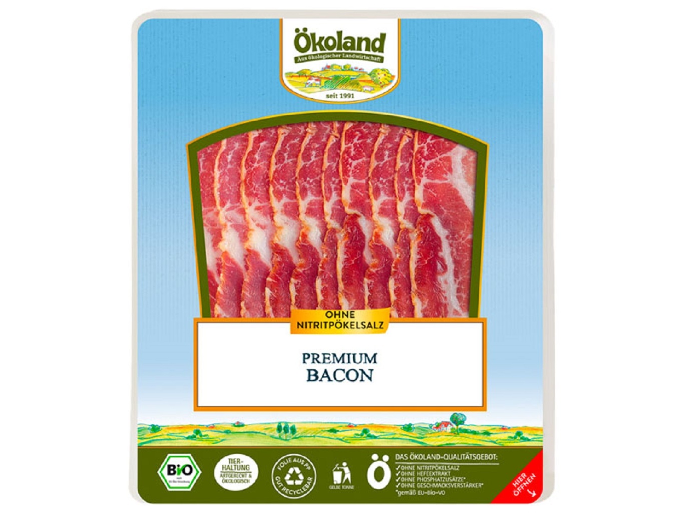 Bacon fatiado okoland bio 80 g